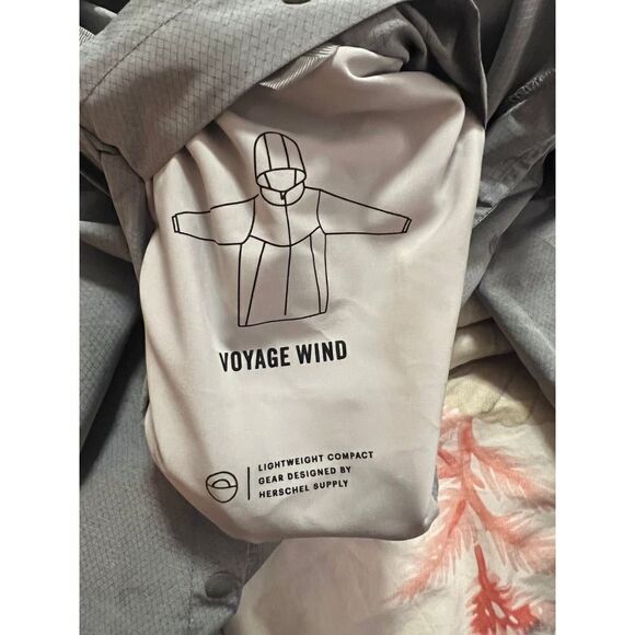 Herschel Grey Voyage Wind Breaker Sz. M - Picture 10 of 13